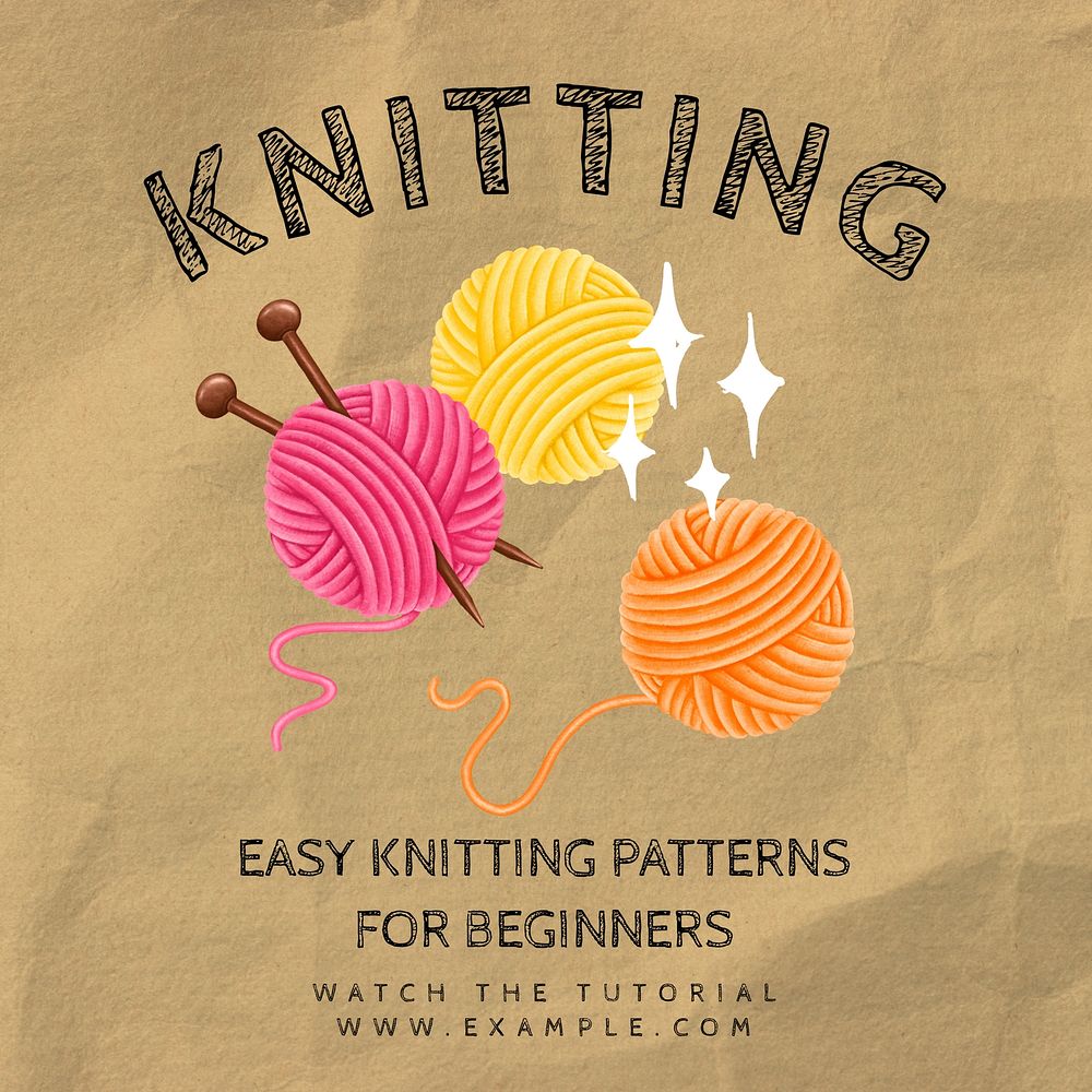 Knitting Instagram post template