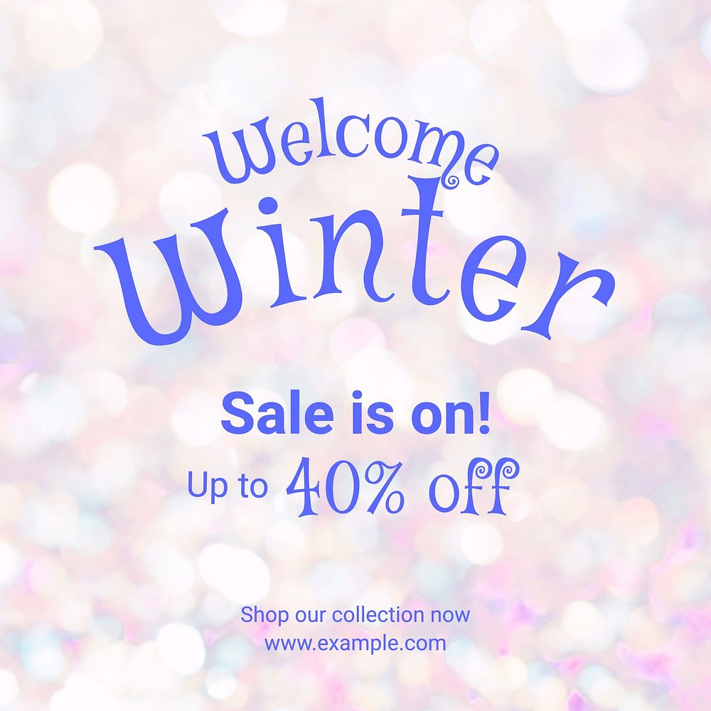 Welcome winter sale Instagram post template