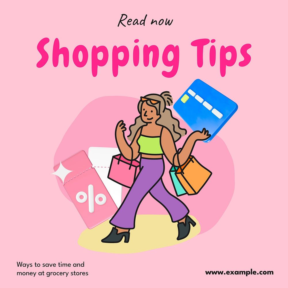 Shopping tips Instagram post template
