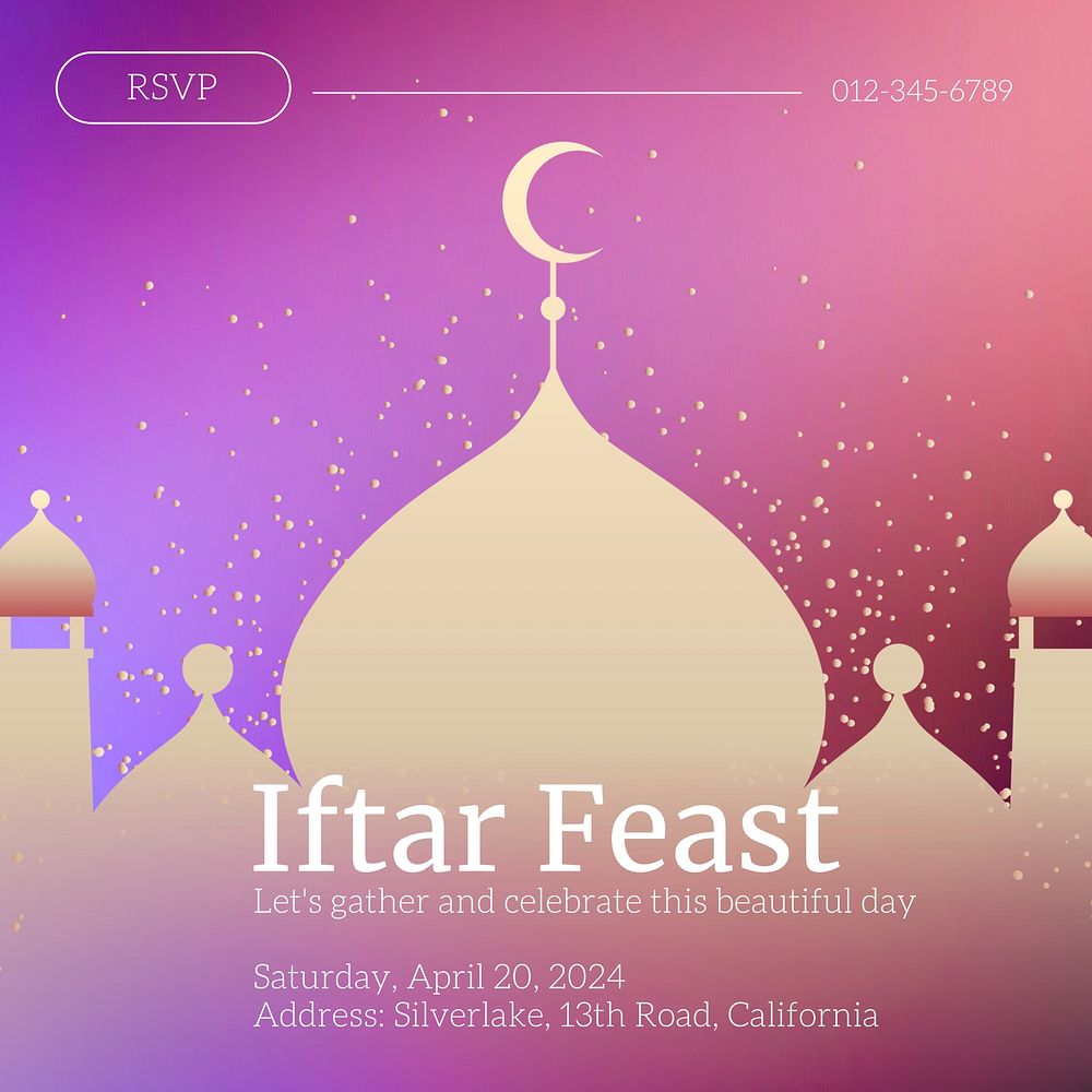 Iftar feast Instagram post template