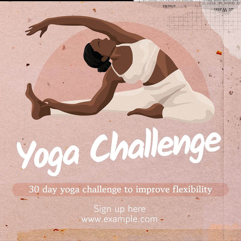 Yoga challenge Instagram post template