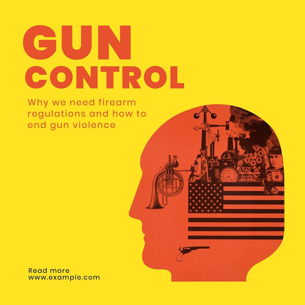 Gun control Facebook post template
