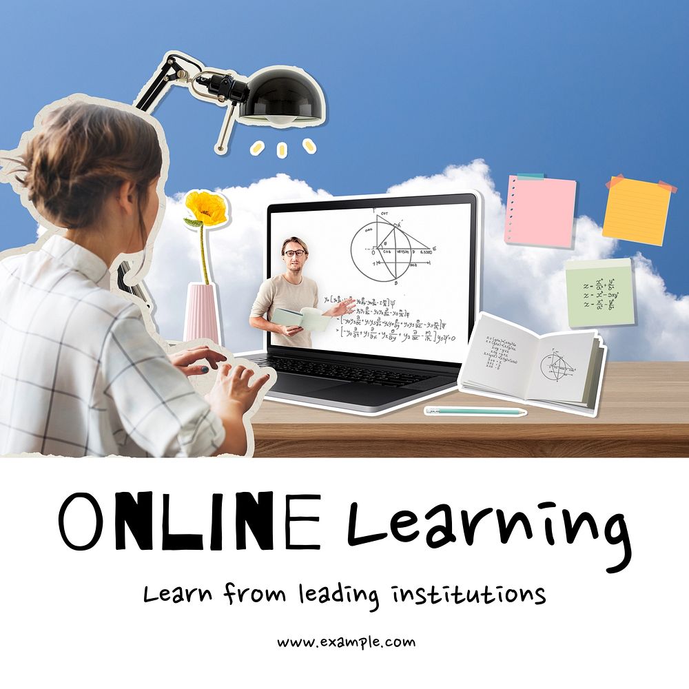Online learning Instagram post template