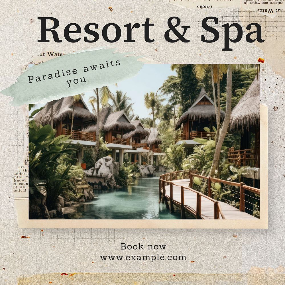 Resort & spa Instagram post template