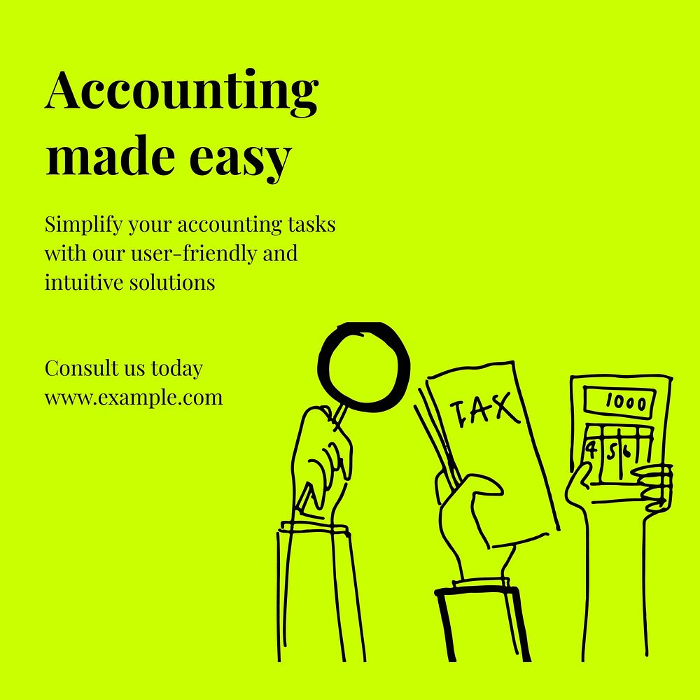 Accounting made easy  Instagram post template