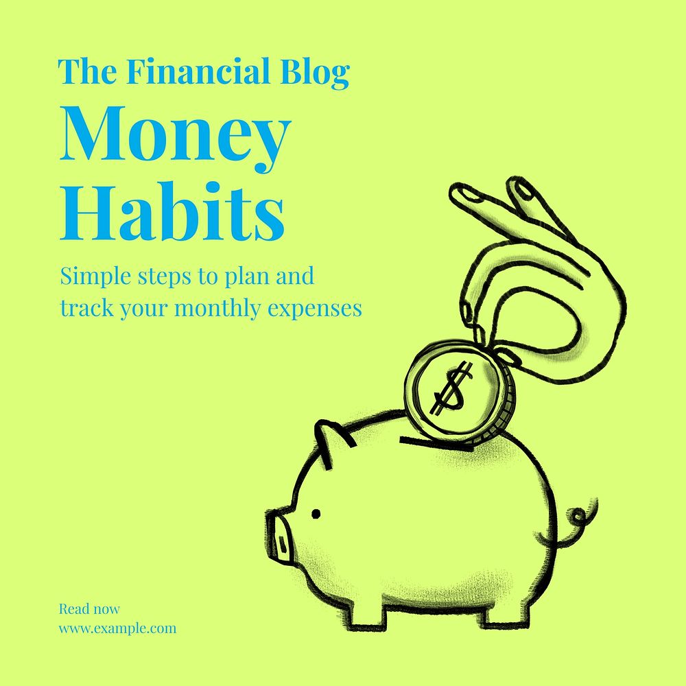 Money habits Instagram post template