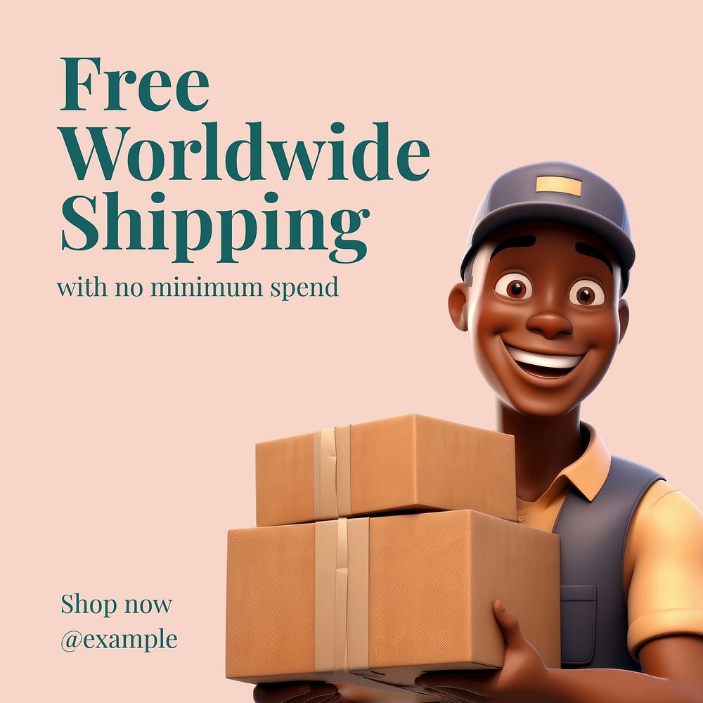 Worldwide shipping Instagram post template