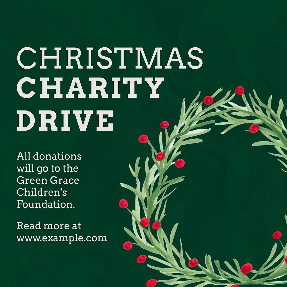 Christmas charity drive Instagram post template