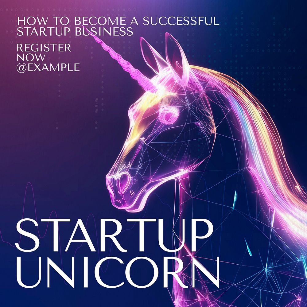 Startup unicorn Instagram post template