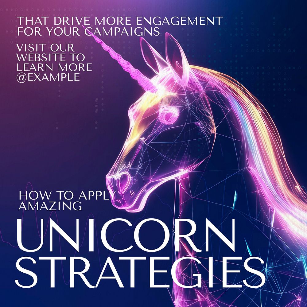 Unicorn strategies Instagram post template