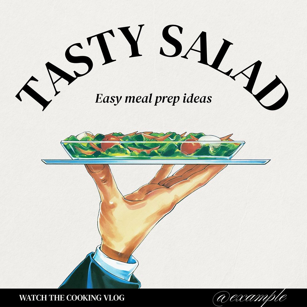Salad prep Instagram post template