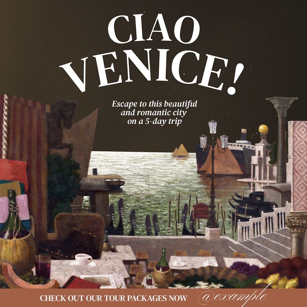 Venice travel Instagram post template