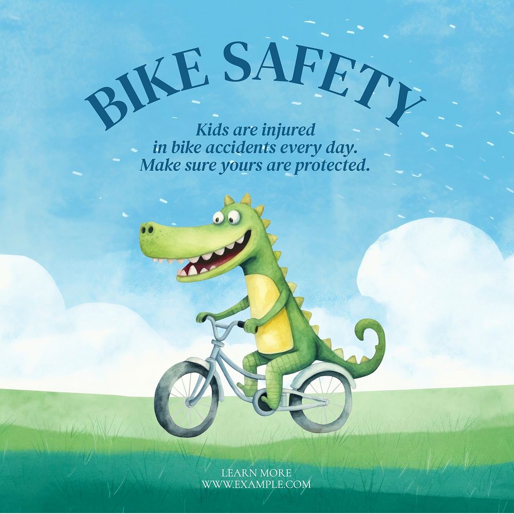 Kids bike safety Facebook post template