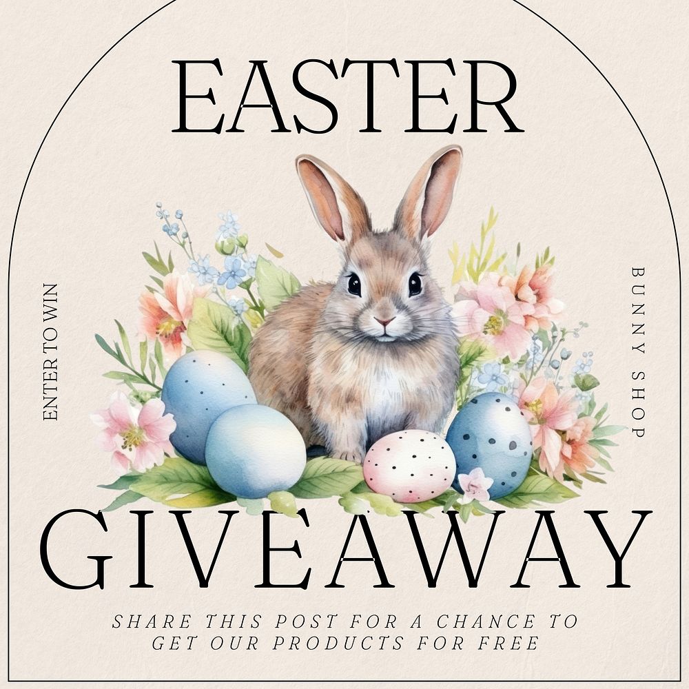 Easter giveaway Instagram post template