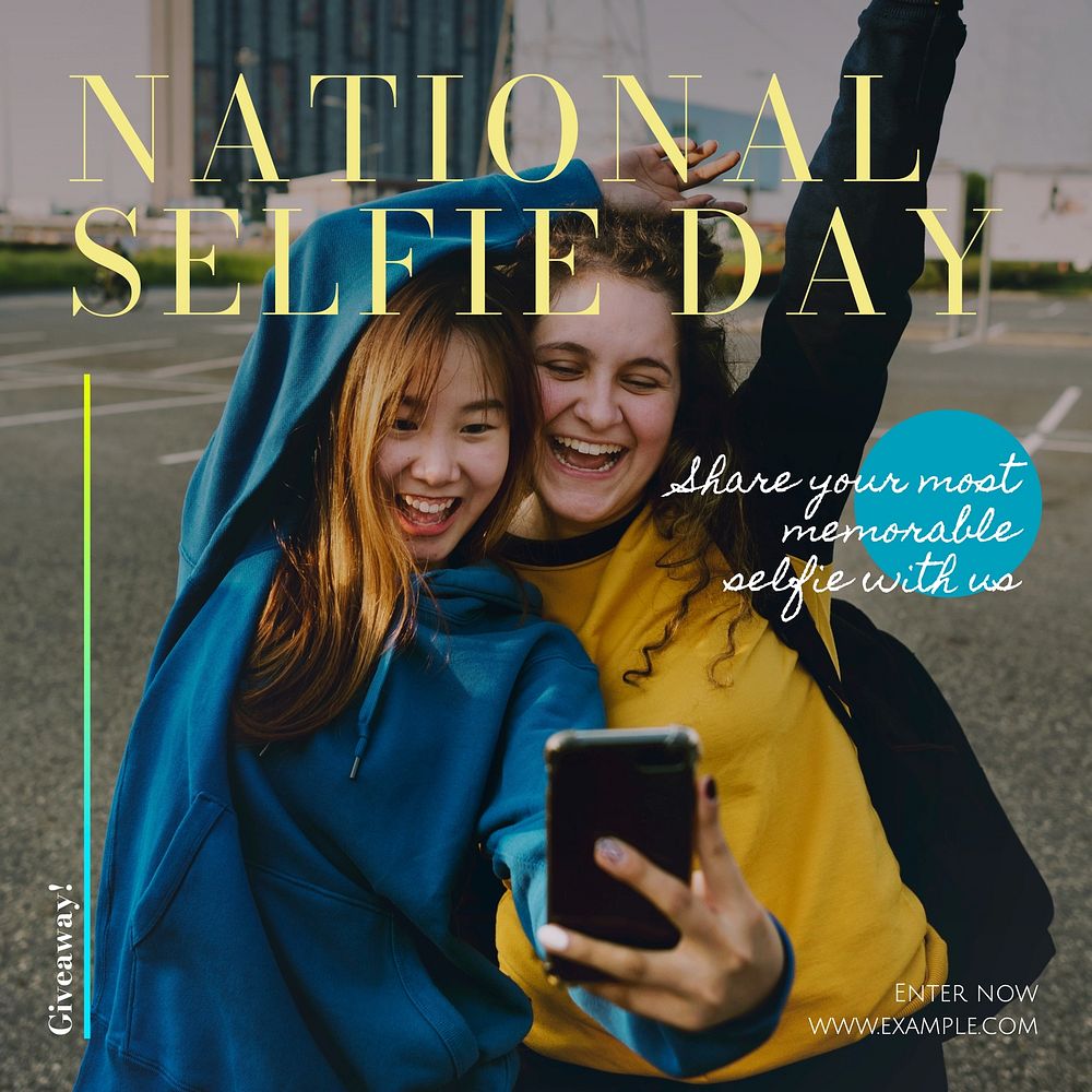 National selfie day Facebook post template