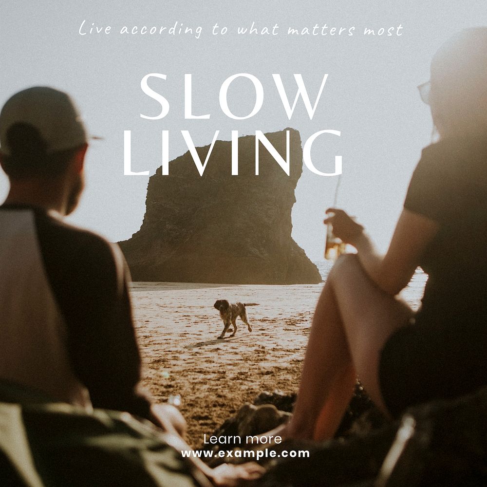 Slow living Instagram post template