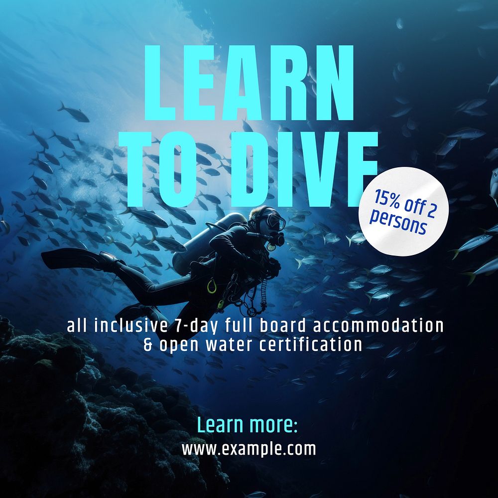 Diving lesson Instagram post template
