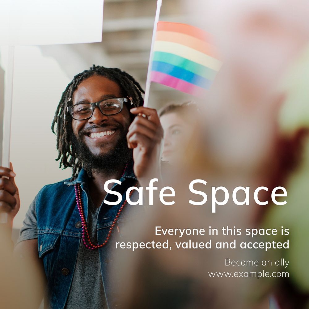 Safe space Facebook post template