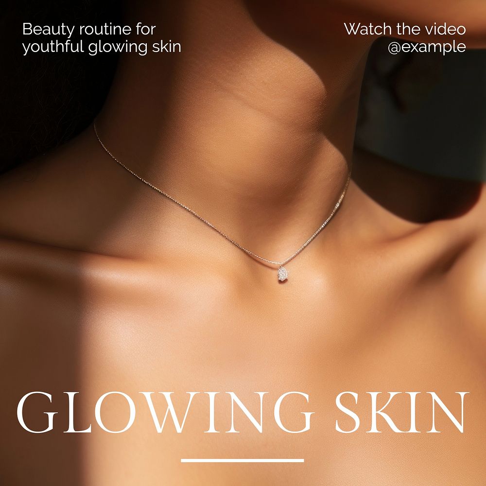 Glowing skin routine Instagram post template