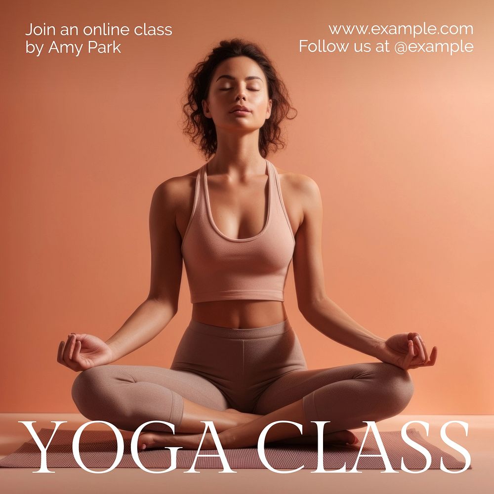 Yoga class advertisement Instagram post template