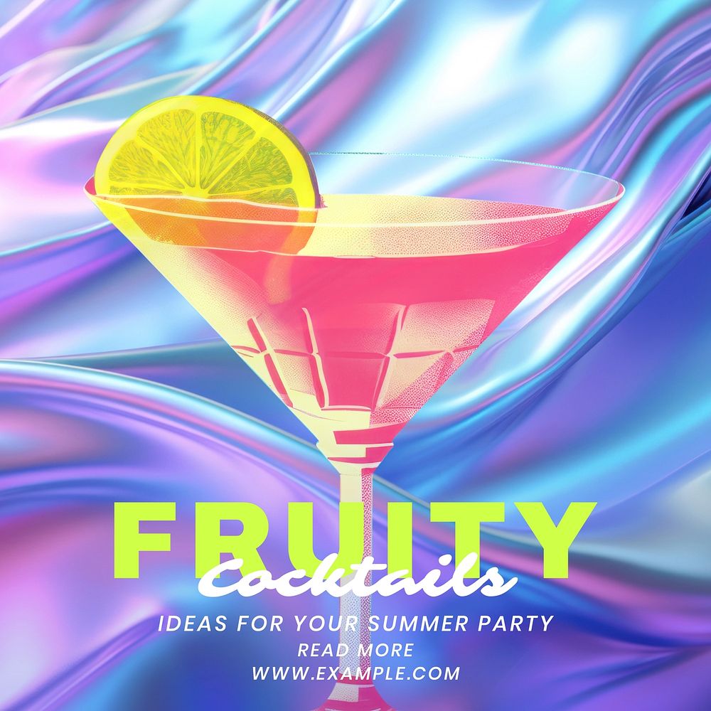 Fruity cocktails Facebook post template