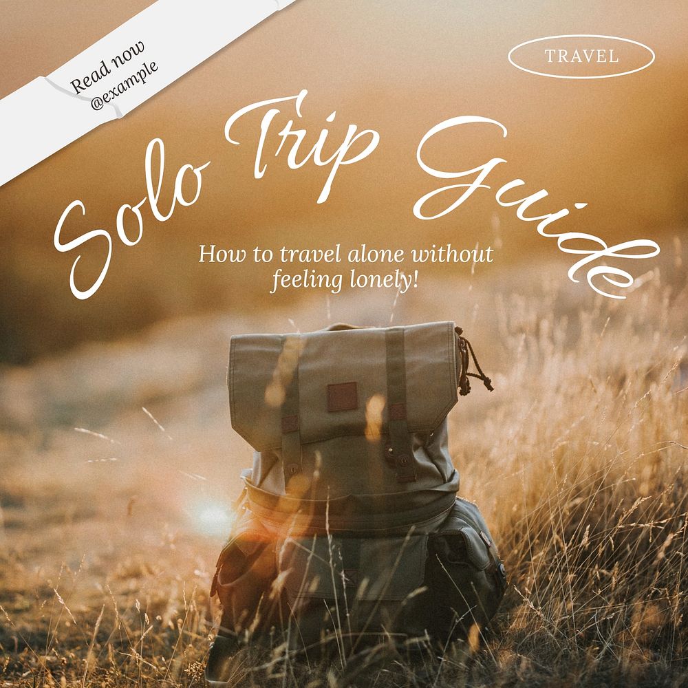 Solo travel Facebook post template