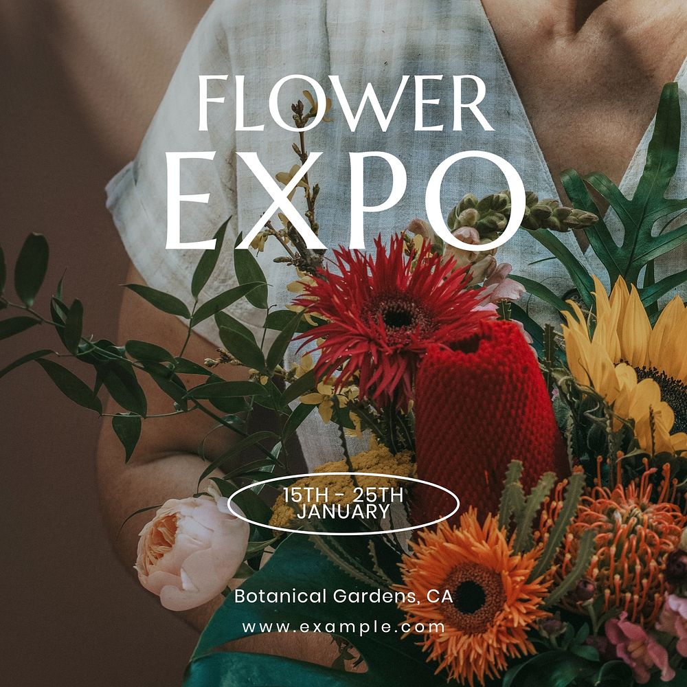 Flower expo Facebook post template