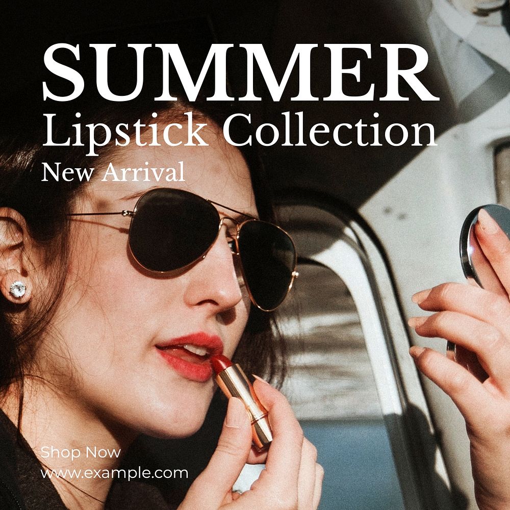 Summer lipstick collection Instagram post template