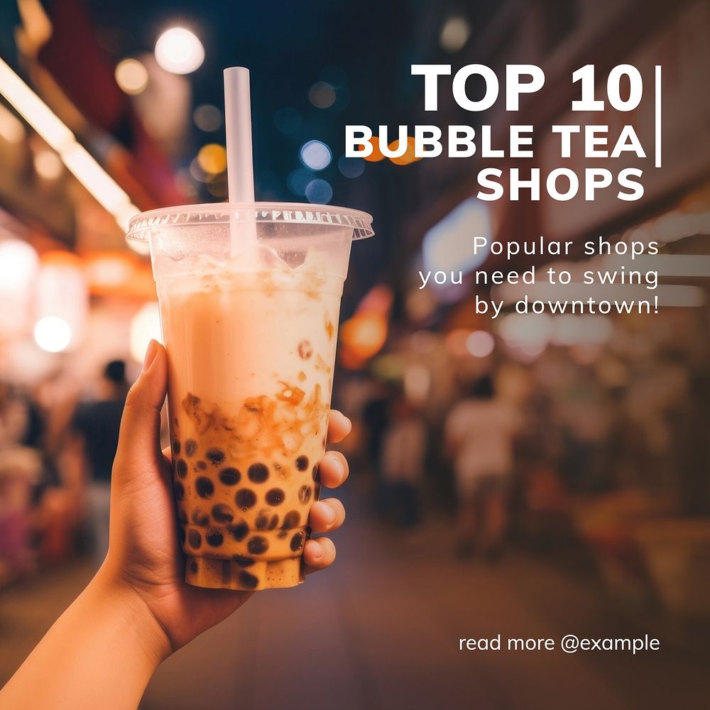 Bubble tea Instagram post template