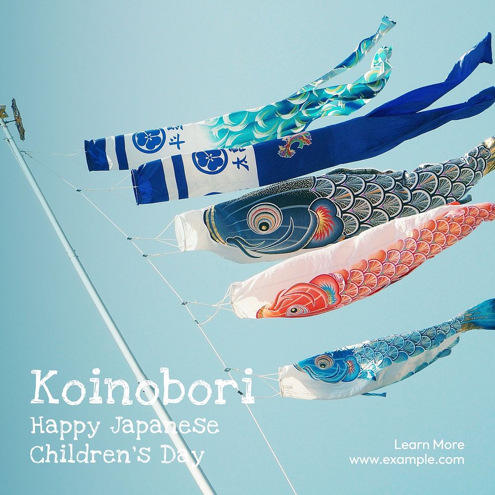 Koinobori, children's day Instagram post template