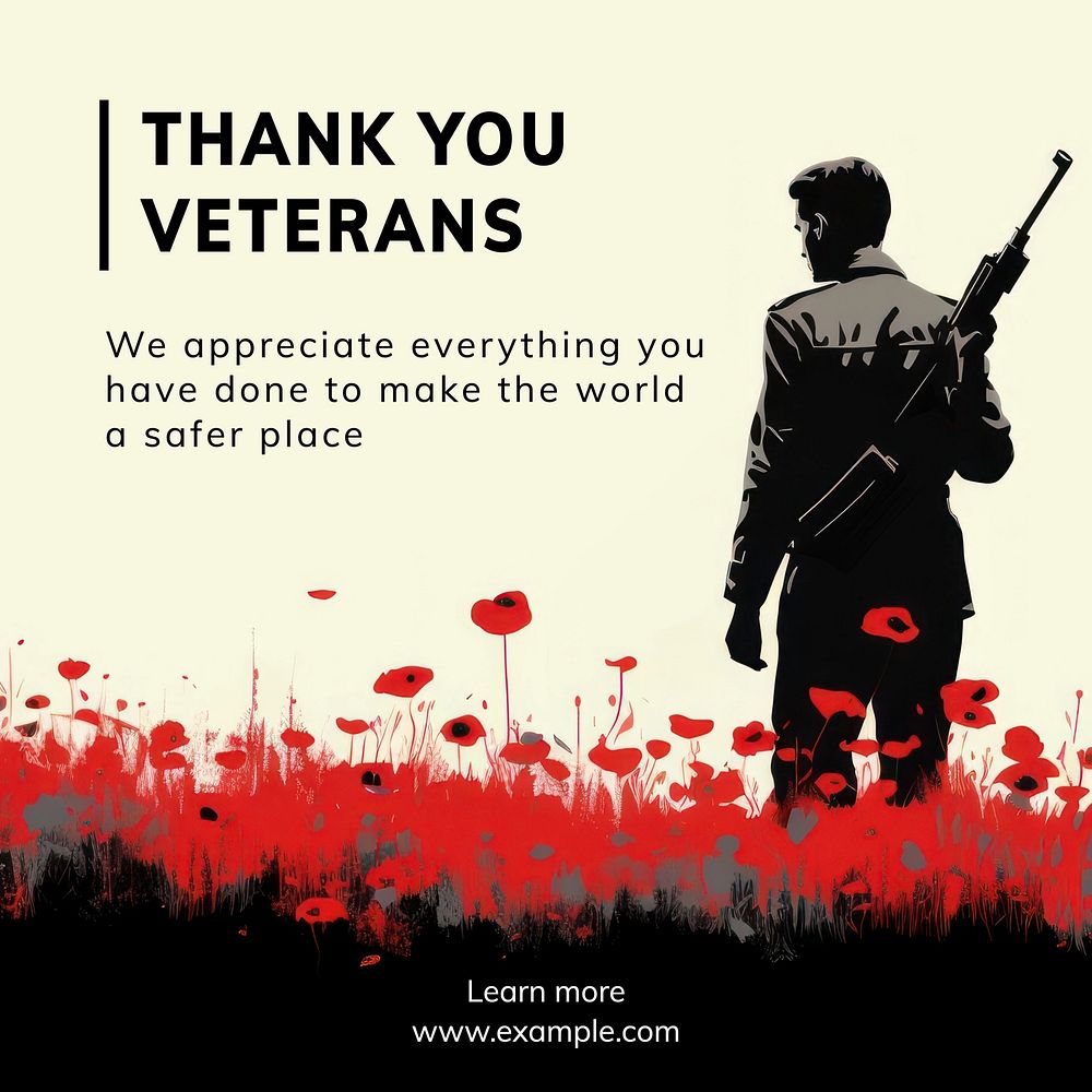 Thank you veterans Instagram post template