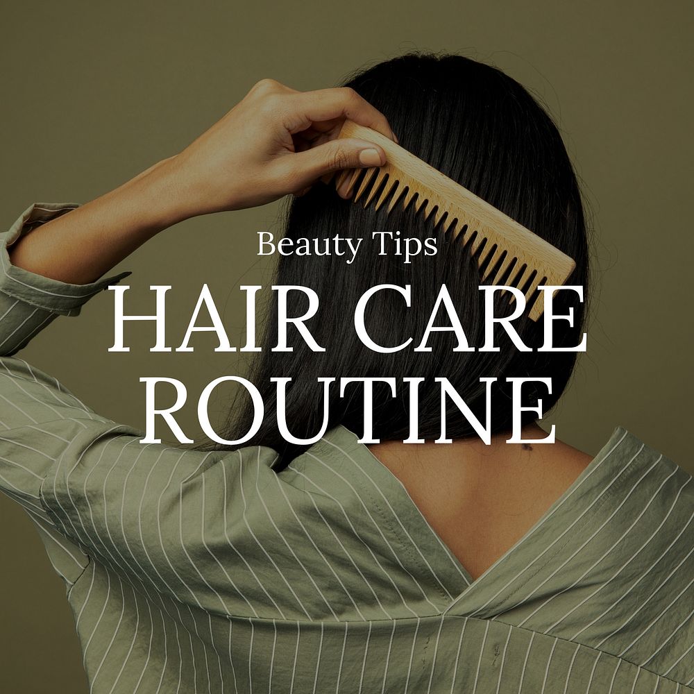 Hair care routine Instagram post template