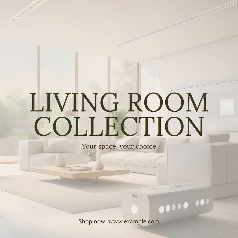 Living room decor Instagram post template