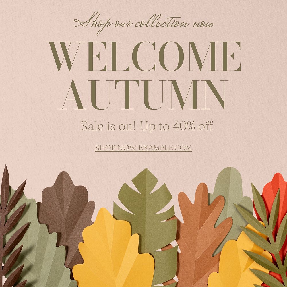 Autumn sale Instagram post template