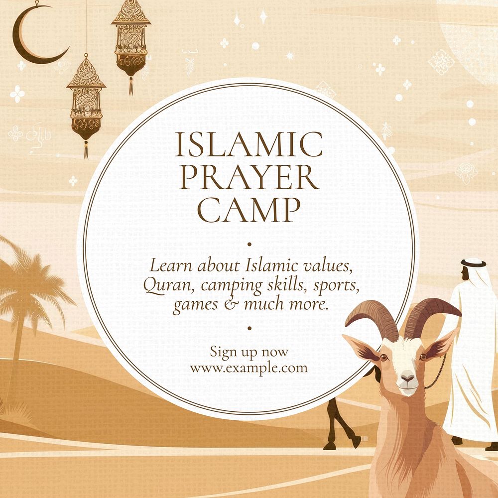 Islamic prayer camp Instagram post template