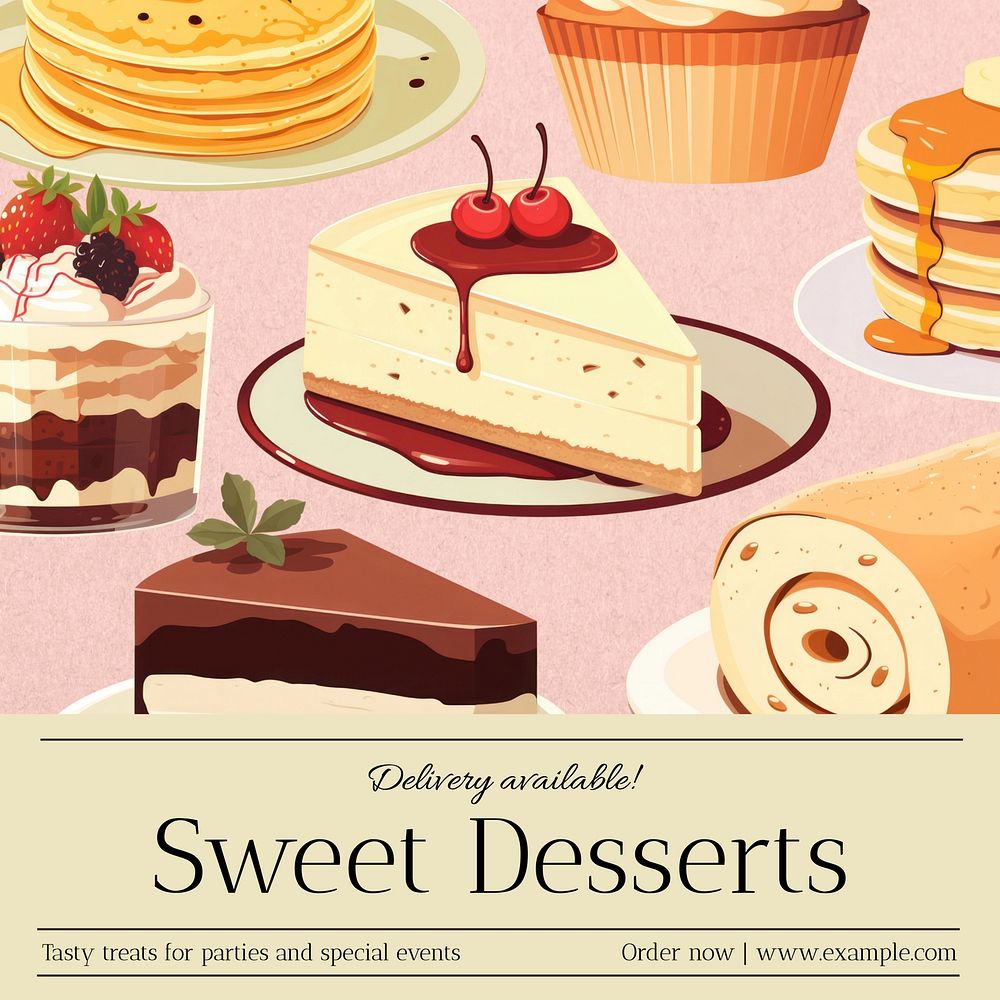 Sweet desserts Instagram post template