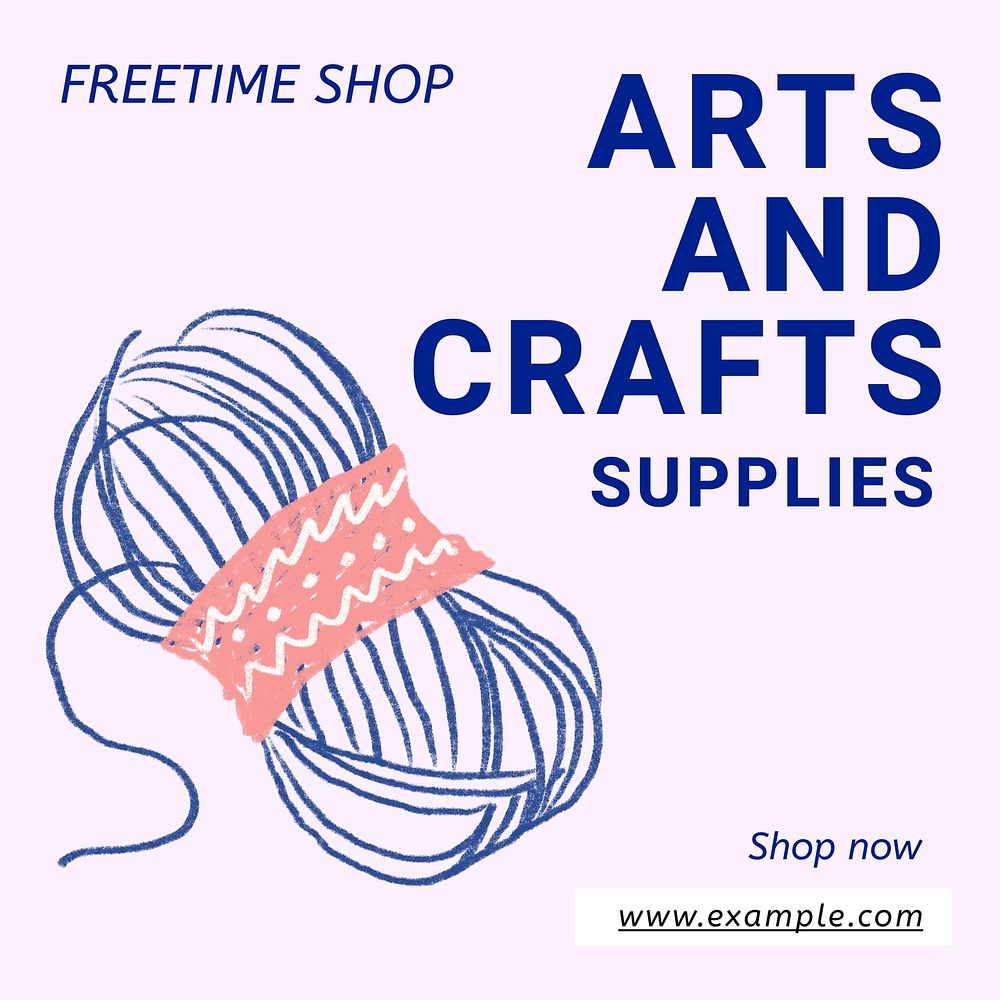 Arts crafts supplies Instagram post template
