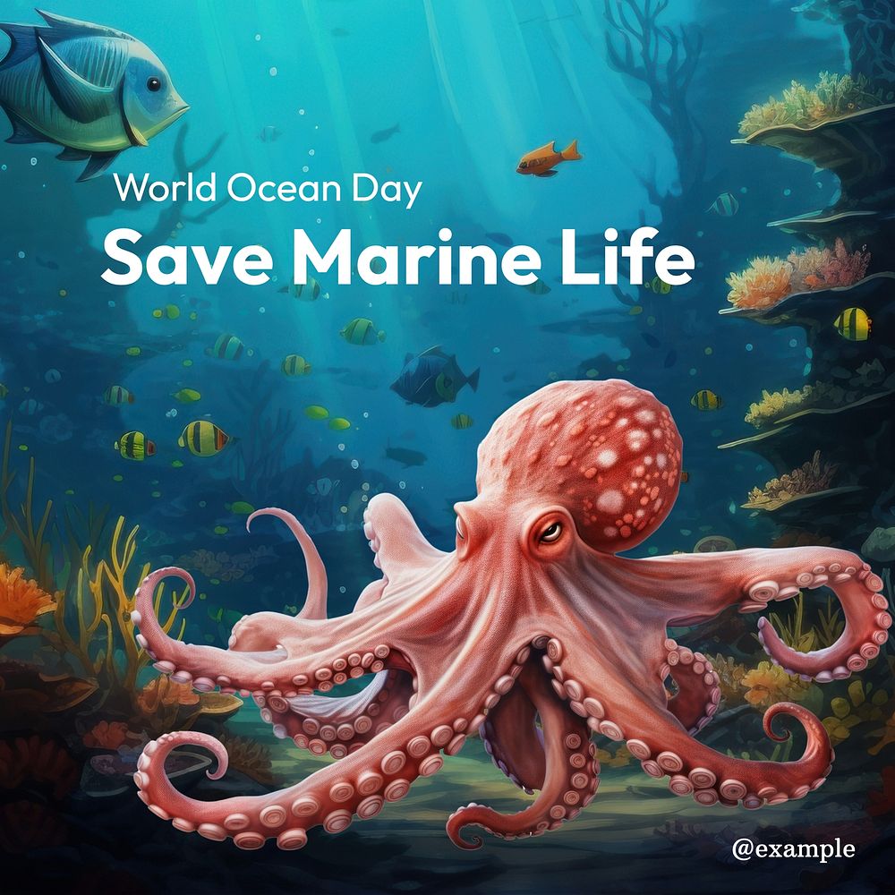 Save marine life Instagram post template