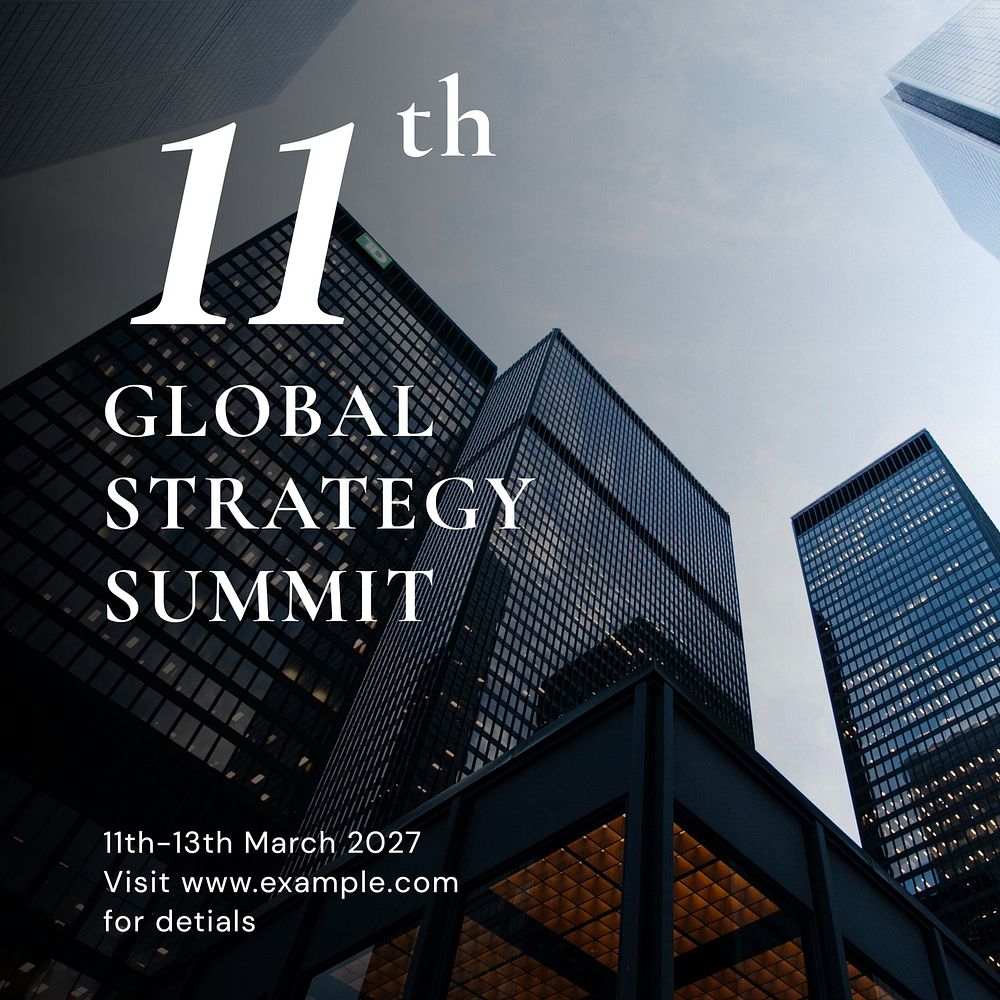 Global strategy summit Facebook post template  