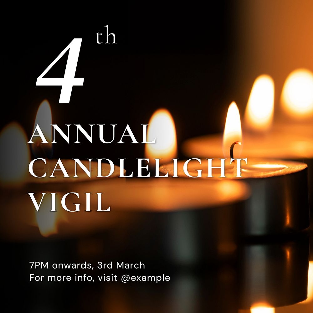 Candlelight vigil Facebook post template