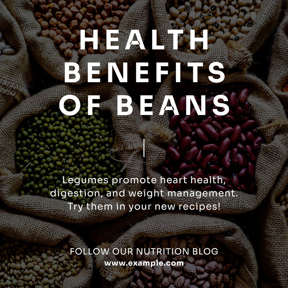 Health benefits of beans Instagram post template