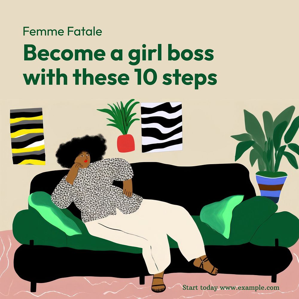 Female boss Instagram post template