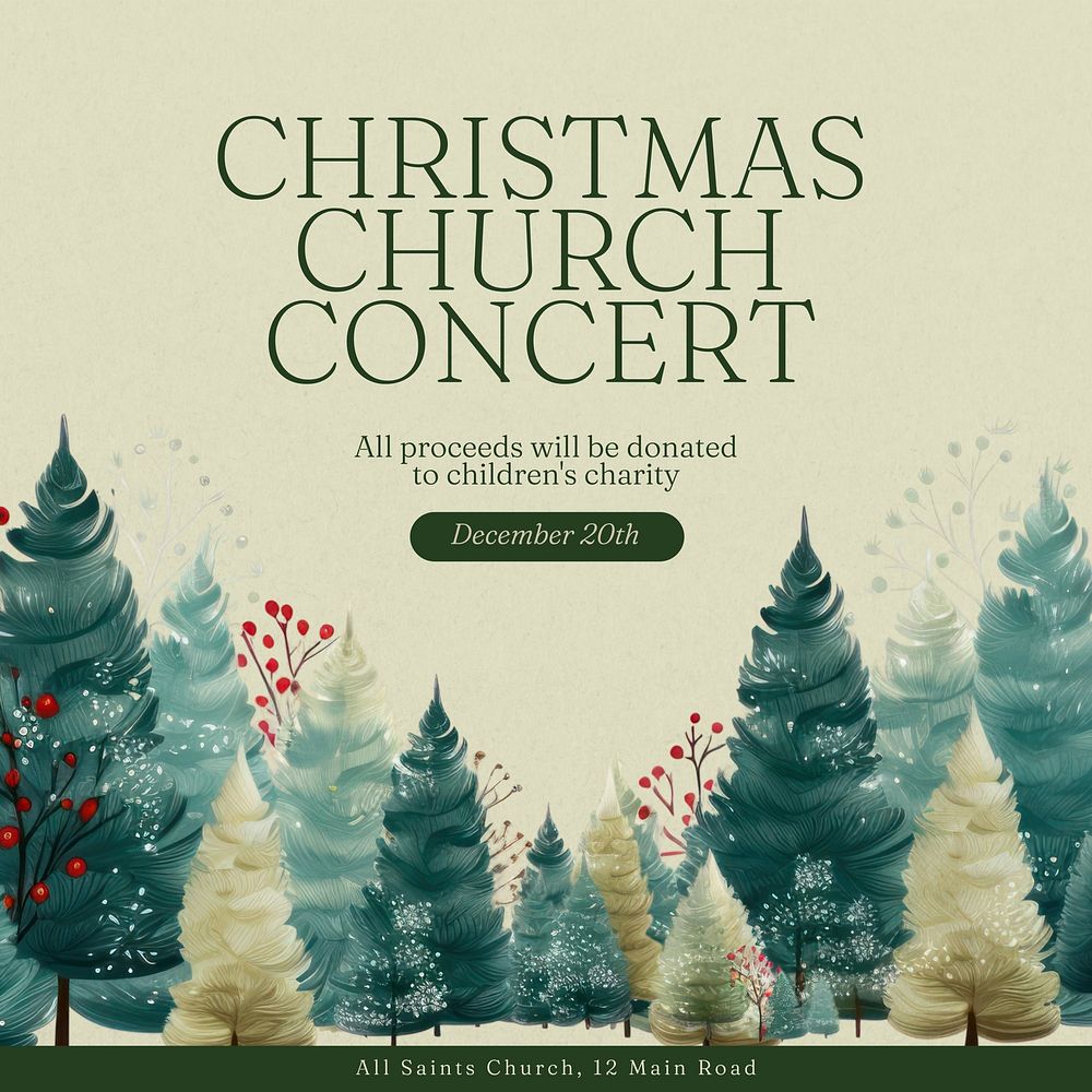 Christmas Church Concert Instagram post template