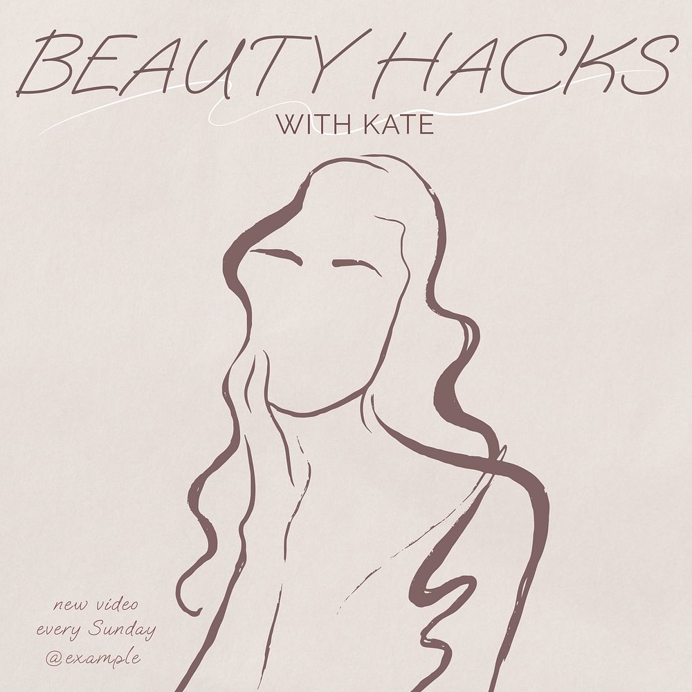 Beauty hacks Facebook post template  