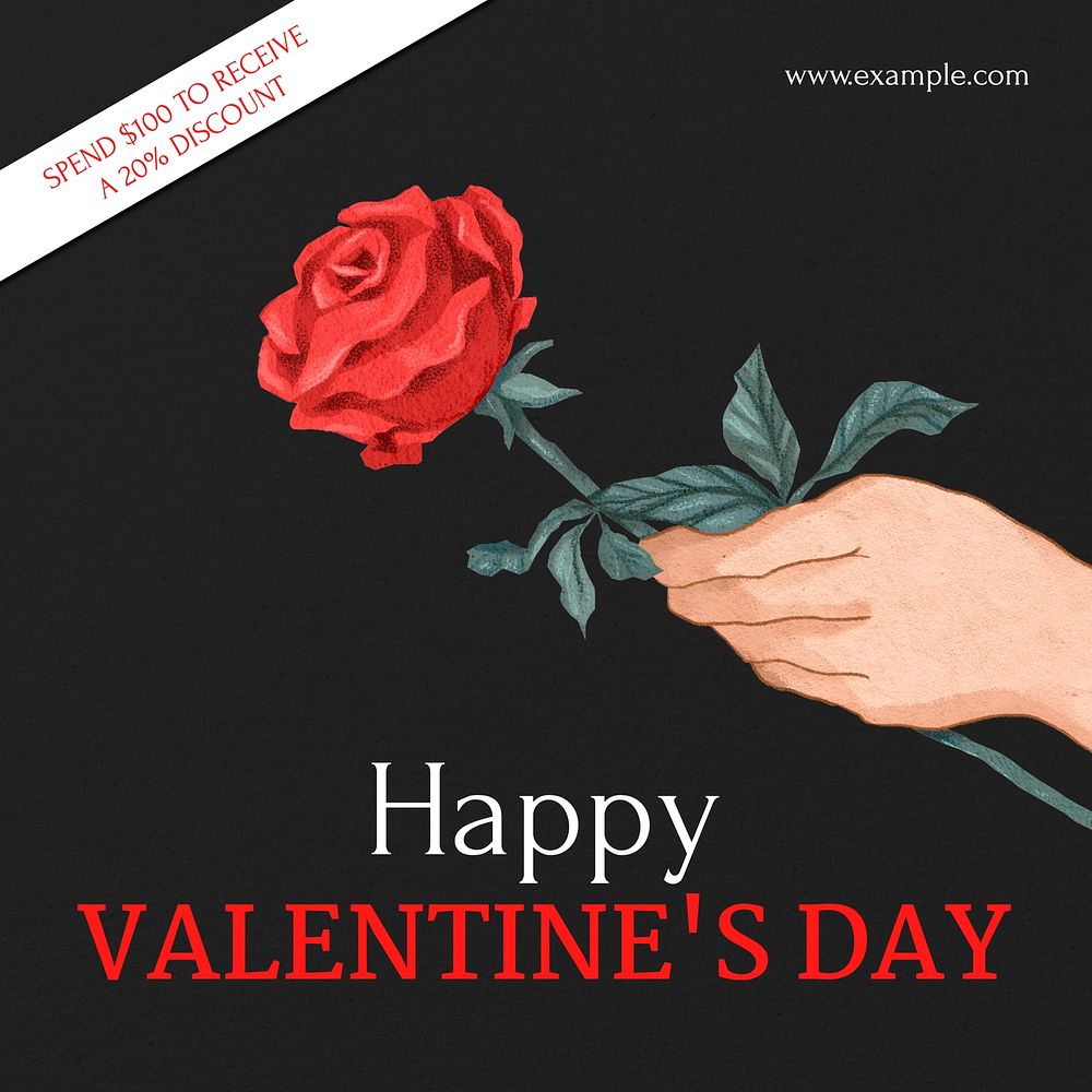 Valentine's day sale Instagram post template