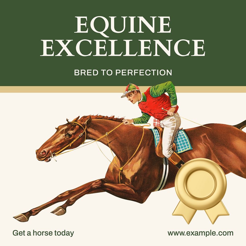 Equine excellence Instagram post template