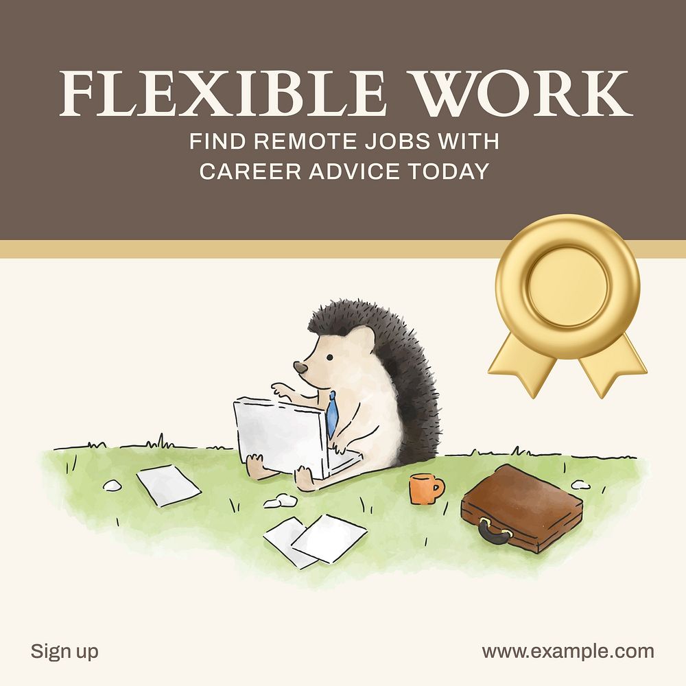 Flexible work Instagram post template