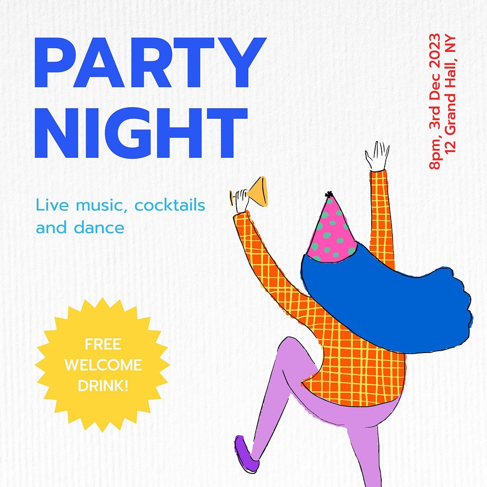 Party night Instagram post template