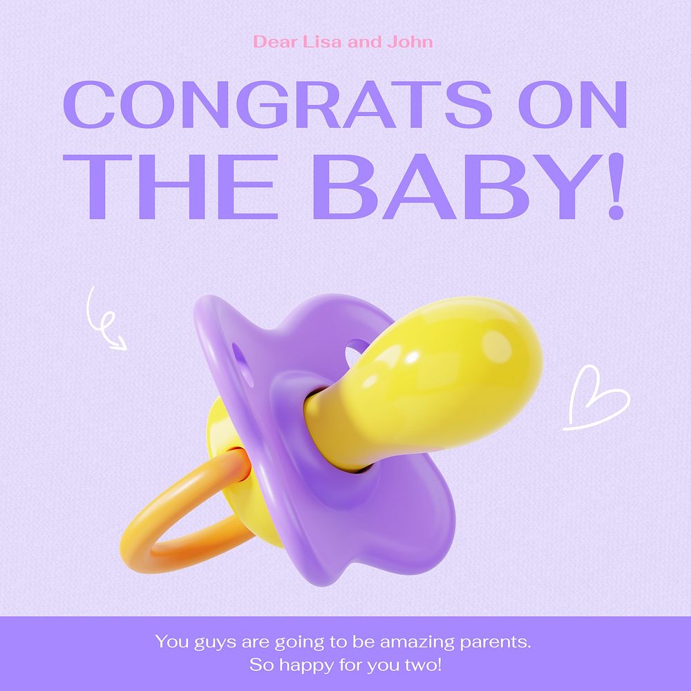 Congrats on the baby Instagram post template