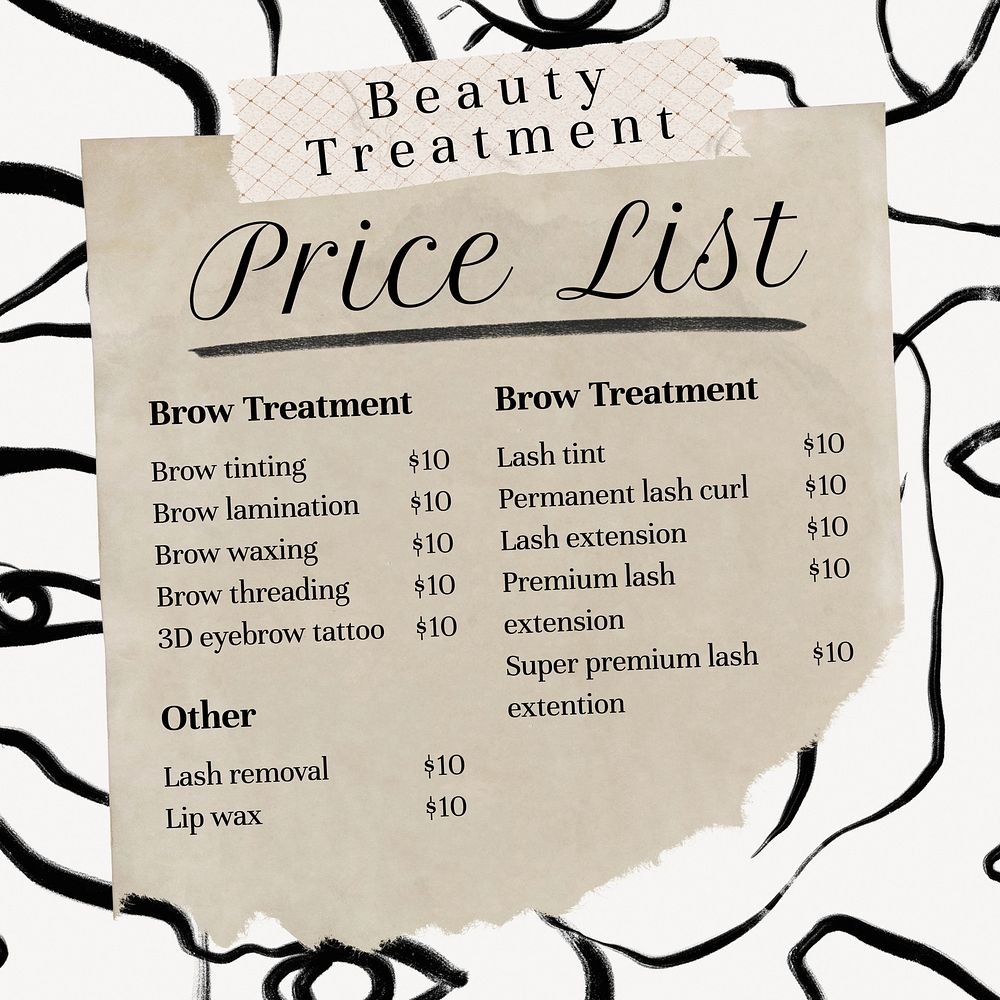 Beauty treatment Instagram post template